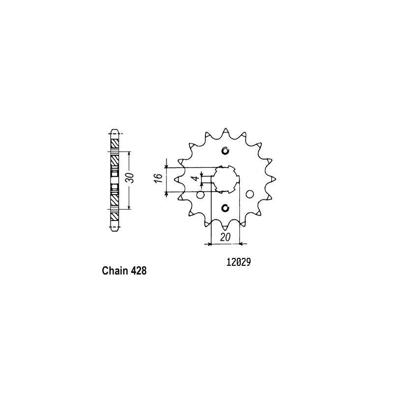 Pignon Kdx 125 1990-1998 - 428 - 15 Dents - Similaire JTF417