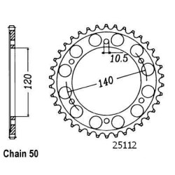 Couronne Gsx-r 750 W 1996-1997 - 530 - 43 Dents - Similaire JTR499