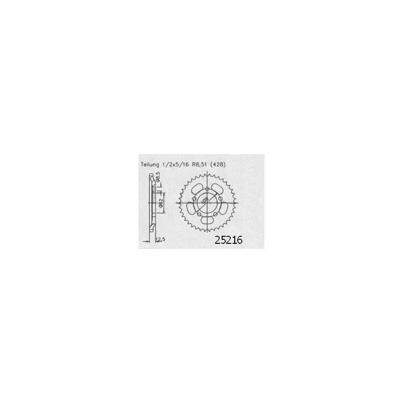 Couronne Mz 125 Route 2000-2002 - 428 - 49 Dents - Similaire JTR5216