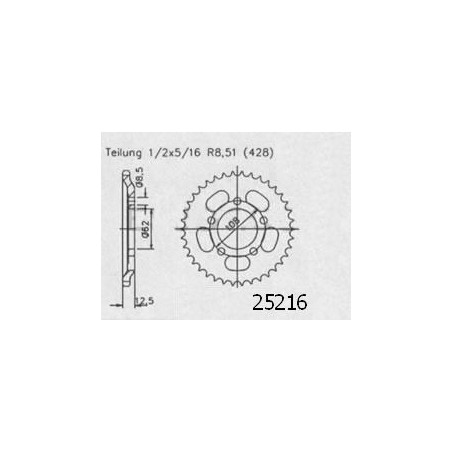 Couronne Mz 125 Route 2000-2002 - 428 - 49 Dents - Similaire JTR5216